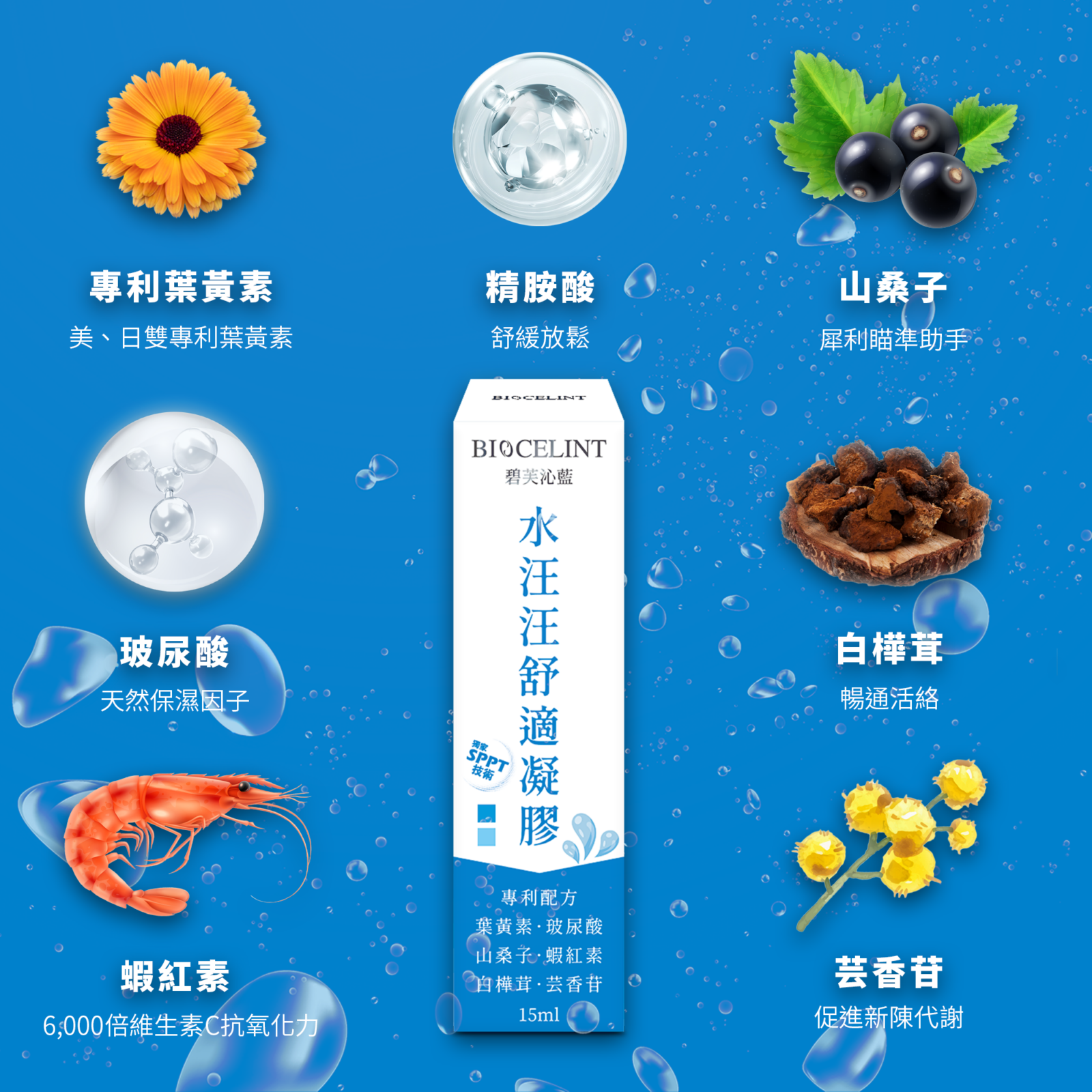 用擦的葉黃素，水汪汪舒適凝膠